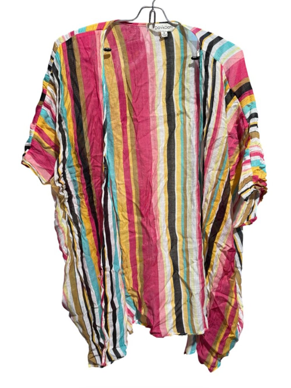 DAVI & DANI Colorful Striped Sheer Kimono Women's Size Small